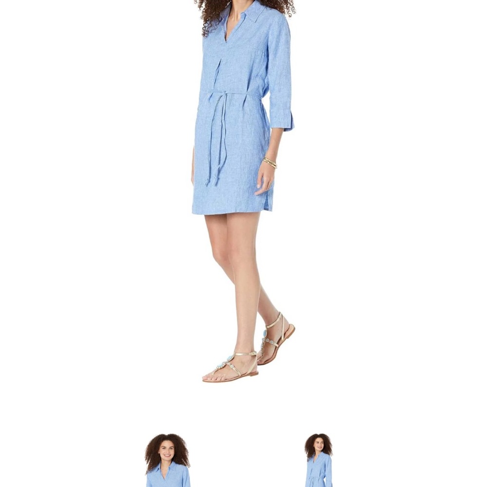 Lilly Pulitzer shift dress Blue SZ S Pilar Tunic Linen
Beckon Blue Sea Salt EUC